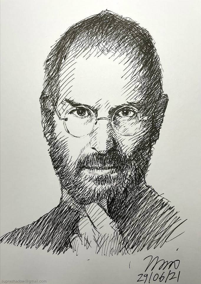 Portrait drawing of Steve Jobs - draw by Suprashadow