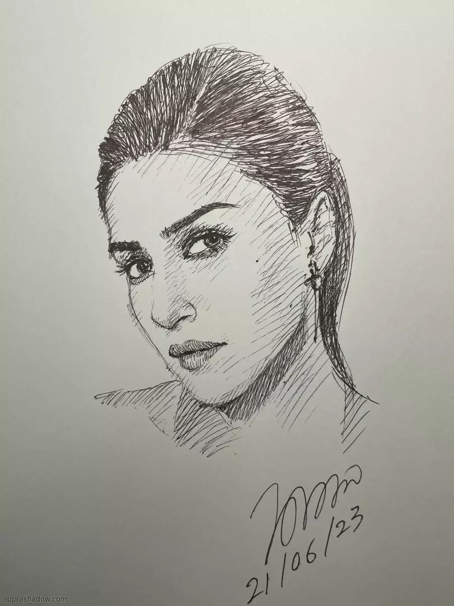 Portrait drawing of Kriti Sanon - draw by Suprashadow